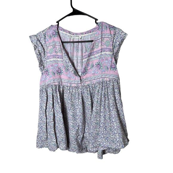 Lucky Brand Tops - LUCKY BRAND Blouse Womens Size S Multicolor Floral Paisley V Neck Boho Chic